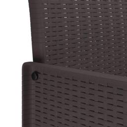 Berkfield Home Modern Garden Dining Set Set of 3 Dark Brown Polypropylene Resin - thumbnail 8