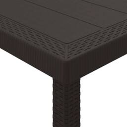 Berkfield Home Modern Garden Dining Set Set of 3 Dark Brown Polypropylene Resin - thumbnail 7