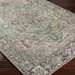 Livabliss Iris Vintage Red Blue Beige Green Traditional Boho Living Dining Bedroom Rug - Size: 110 cm x 170 cm - thumbnail 6