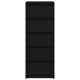 Berkfield Home Sideboard with Drawers Black Oak 37.5x35x99 cm Engineered Wood - thumbnail 6