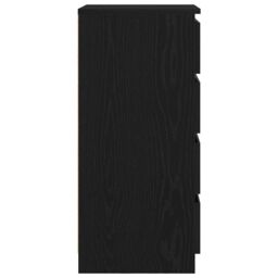 Berkfield Home Sideboard with Drawers Black Oak 37.5x35x99 cm Engineered Wood - thumbnail 7