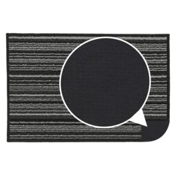 JVL Arona Machine Washable Latex Backed Doormat, 40x60cm, Black - Size: 40 cm x 60 cm - thumbnail 7
