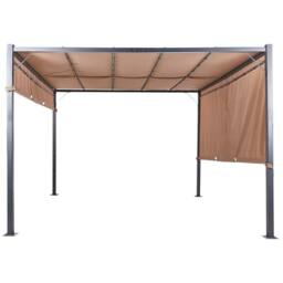 Wyld and Coco Pergola 310 x 310 cm - Brown Steel Frame with Solar LED Lights - thumbnail 5