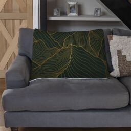 Benjamin Tate Design Golden mountain line art Designer Blanket in Natural - Size: 120 cm x 150 cm - thumbnail 2
