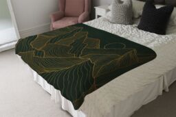 Benjamin Tate Design Golden mountain line art Designer Blanket in Natural - Size: 120 cm x 150 cm - thumbnail 4