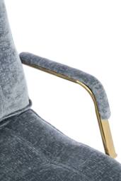 Living and Home Chenille Upholstered Vanity Make-up Chair Swivel Office Chair in Dark Blue - thumbnail 6