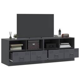 Berkfield Home TV Cabinets 2 pcs Anthracite 67x39x44 cm Steel in Dark Grey - Size: 67 x 39 x 44 cm - thumbnail 4