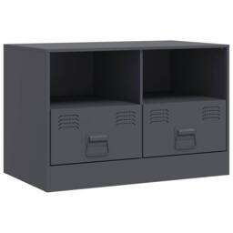 Berkfield Home TV Cabinets 2 pcs Anthracite 67x39x44 cm Steel in Dark Grey - Size: 67 x 39 x 44 cm - thumbnail 7
