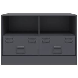 Berkfield Home TV Cabinets 2 pcs Anthracite 67x39x44 cm Steel in Dark Grey - Size: 67 x 39 x 44 cm - thumbnail 5