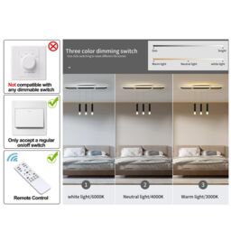 Garwarm Remote Controlled Dimmable 3 Light LED Chandelier in White - thumbnail 5