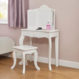Liberty House Toys Women's Vanity Table & Stool Set in White - thumbnail 3