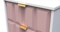 Ready Assembled 2 U Metro 5 Drawer Tall Bedside (Ready Assembled) in Dusty Pink - thumbnail 4