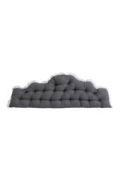 Living and Home Upholstered Headboard Pillow with Ruffle Trim in Dark Grey - thumbnail 5