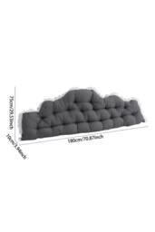 Living and Home Upholstered Headboard Pillow with Ruffle Trim in Dark Grey - thumbnail 9