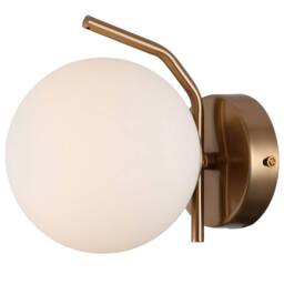 Netlighting Modern Wall Lamp Honey Brass 1 Light with White Shade G9 in Gold - thumbnail 2