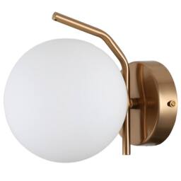 Netlighting Modern Wall Lamp Honey Brass 1 Light with White Shade G9 in Gold