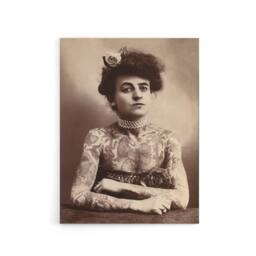 "Artery8 Maud Wagner Trapezist Tattoo Artist Canvas Wall Art Print in Beige - Size: W18"" x H24""" - thumbnail 1