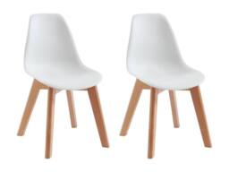 Vente-unique Set Of 2 Children's Polypropylene & Beech Wood Chairs - White - thumbnail 4