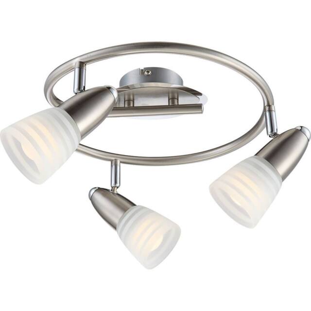 Netlighting Caleb Ceiling Spotlight Clusters Chrome Opal Glass Shade 3x E14 3000K in Grey - image 1
