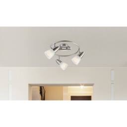 Netlighting Caleb Ceiling Spotlight Clusters Chrome Opal Glass Shade 3x E14 3000K in Grey - thumbnail 2