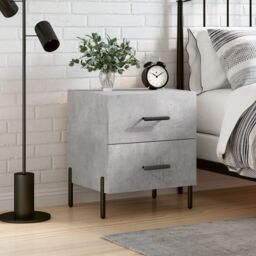 Berkfield Home Bedside Cabinet Concrete Grey 40x35x47.5 cm Engineered Wood - thumbnail 1