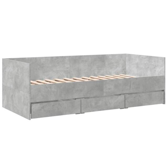 Berkfield Home Versatile Daybed with Drawers without Mattress Concrete Grey 90x200 cm - image 1