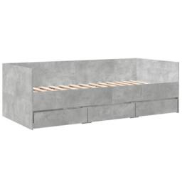 Berkfield Home Versatile Daybed with Drawers without Mattress Concrete Grey 90x200 cm
