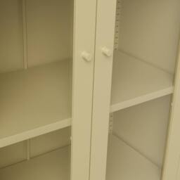 Lemon Pavilion Furniture Mase Storage Cabinet - Steel/Glass - Beige - Flat Packed - thumbnail 4