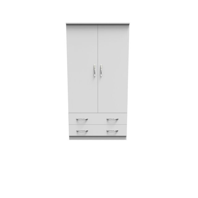 Ready Assembled 2 U Hampshire Wide 2 Drawer Wardrobe (Ready Assembled) in White - image 1