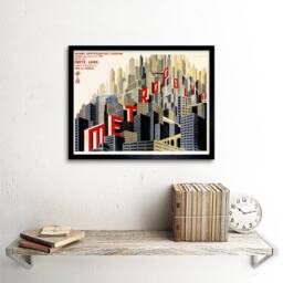"Artery8 Movie Film Metropolis Sci Fi Drama Class Study City Framed Art Print in Grey - Size: W12"" x H16""" - thumbnail 2