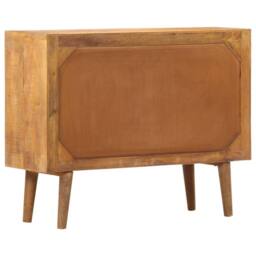 Berkfield Home Sideboard with Printed Pattern 90x30x70 cm Solid Mango Wood in Brown - Size: 90 x 30 x 70 cm - thumbnail 4