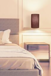Harper Living Wall Wash Light with Switch Mocha Cylinder Fabric Shade in Brown - thumbnail 2