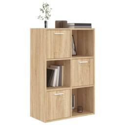 Berkfield Home Storage Cabinet Sonoma Oak 60x29.5x90 cm Engineered Wood in Light Tan - thumbnail 4