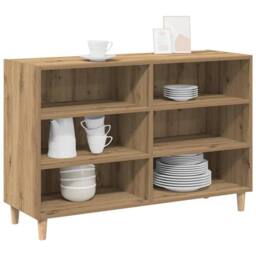 Berkfield Home Sideboard Artisian Oak 103.5x35x70 cm Engineered Wood in Brown - thumbnail 4