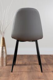 FurnitureboxUK Selina Round Glass Chrome Leg Dining Table & 2 Corona Black Leg Chairs in Grey - Size: 2 Person - thumbnail 6