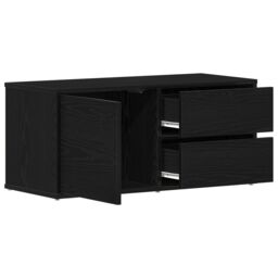 Berkfield Home TV Stand - Artisan Oak, 80x34x35.5 cm, Made from Engineered Wood in Black - Size: 80x34x35.5 cm - thumbnail 5