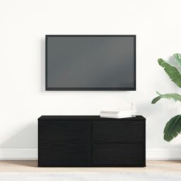 Berkfield Home TV Stand - Artisan Oak, 80x34x35.5 cm, Made from Engineered Wood in Black - Size: 80x34x35.5 cm - thumbnail 4