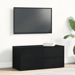 Berkfield Home TV Stand - Artisan Oak, 80x34x35.5 cm, Made from Engineered Wood in Black - Size: 80x34x35.5 cm