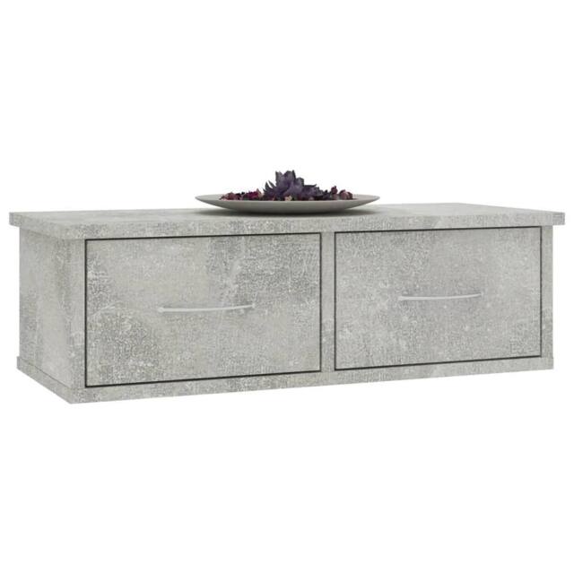 Berkfield Home Decorative Wall-mounted Drawer Shelf Concrete Grey 60x26x18.5 cm - image 1