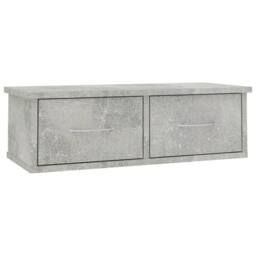 Berkfield Home Decorative Wall-mounted Drawer Shelf Concrete Grey 60x26x18.5 cm - thumbnail 3