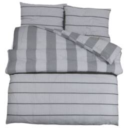 Berkfield Home Duvet Cover Set Grey 135x200 cm Cotton - thumbnail 1