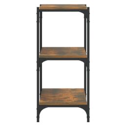 Berkfield Home Book Cabinet Smoked Oak 100x33x70.5 cm Engineered Wood & Steel in Brown - thumbnail 6