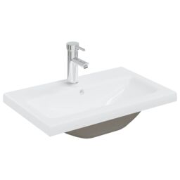 Berkfield Home 2 Piece Bathroom Furniture Set Ceramic & Engineered Wood in Brown - thumbnail 6