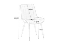 Hygrad Built to Survive Set of 2 Faux Leather PU Padded Dining Chairs Kitchen Dining Room Chair Set Family in White - thumbnail 6