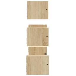 Berkfield Home 3 Piece Wall Shelf Set with Bars Sonoma Oak Engineered wood in Brown - thumbnail 5