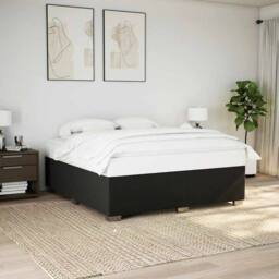 Berkfield Home Bed Frame without Mattress Black¬†Super King Fabric in Black - Size: Super King - thumbnail 2