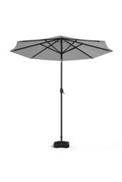 Garden Sanctuary Solar 24 LED Lights Garden Parasol with Crank with Plastic Fillable Base in Light Grey - thumbnail 5