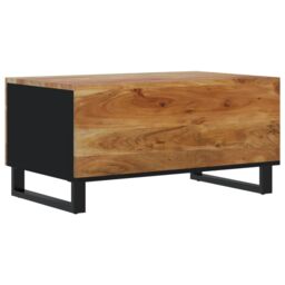 Berkfield Home Coffee Table 80x50x40 cm Solid Wood Acacia&Engineered Wood in Brown - Size: 80 x 50 x 40 cm - thumbnail 6