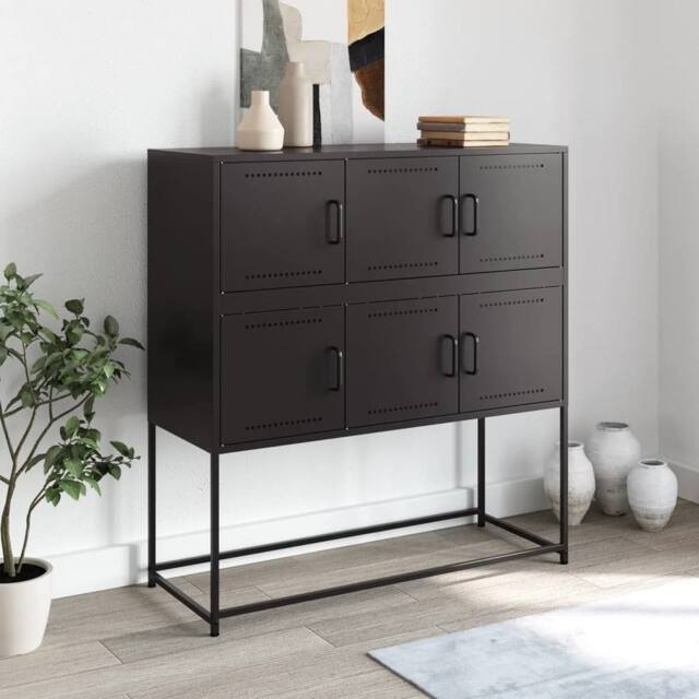 Berkfield Home Sideboard Black 100.5x39x107 cm Steel - image 1