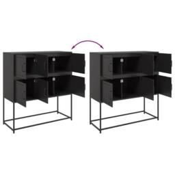 Berkfield Home Sideboard Black 100.5x39x107 cm Steel - thumbnail 9
